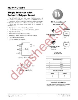 MC74HC1G14DFT1G datasheet  